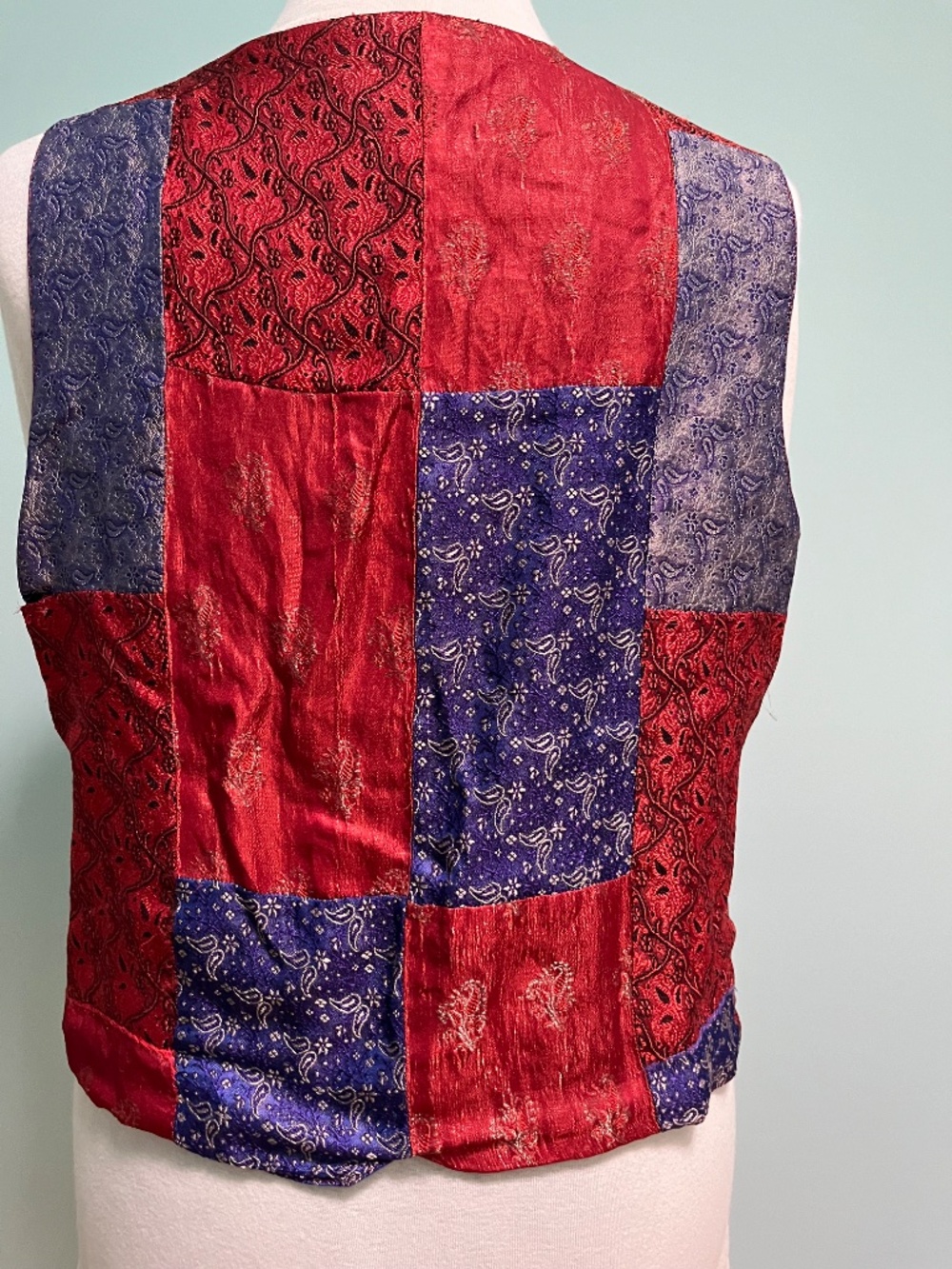 April Cornell patchwork vest, vintage, Sz M - Picture 5 of 5